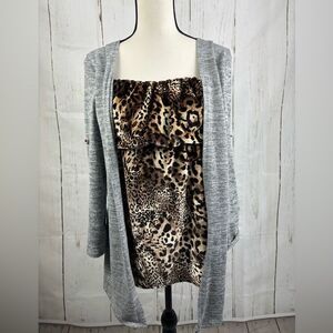 ‼️final must bundle‼️ Parisian Collection Double Top Tunic Grey Cardigan Tunic